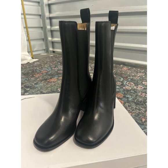 & OTHER STORIES Heeled Square Toe Chelsea Boots Black Womens Size US 5 - Picture 4 of 9